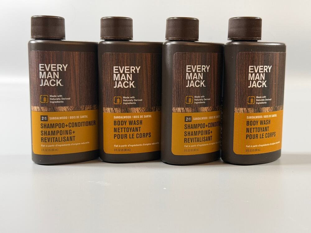 Every Man Jack Travel Toiletry Kit 4 Pc Sandalwood TSA Size